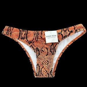 Nwt Ever Row Boutique Small Tiger Print Low Rise Bikini Bottoms Swimsuit New